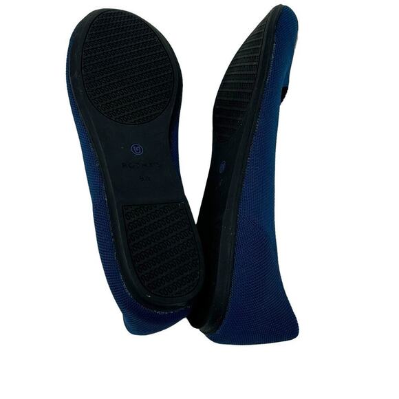 Rothy's The Ballet Flat Slip-On Comfortable Blue Holiday Licorice Size W9.5 NWOB - Picture 8 of 9